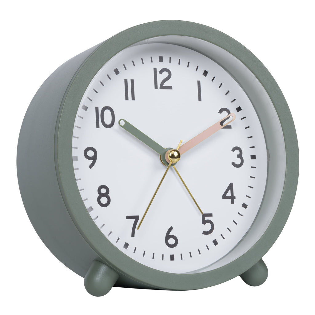 MainStays Green Mini Analog Alarm Clock