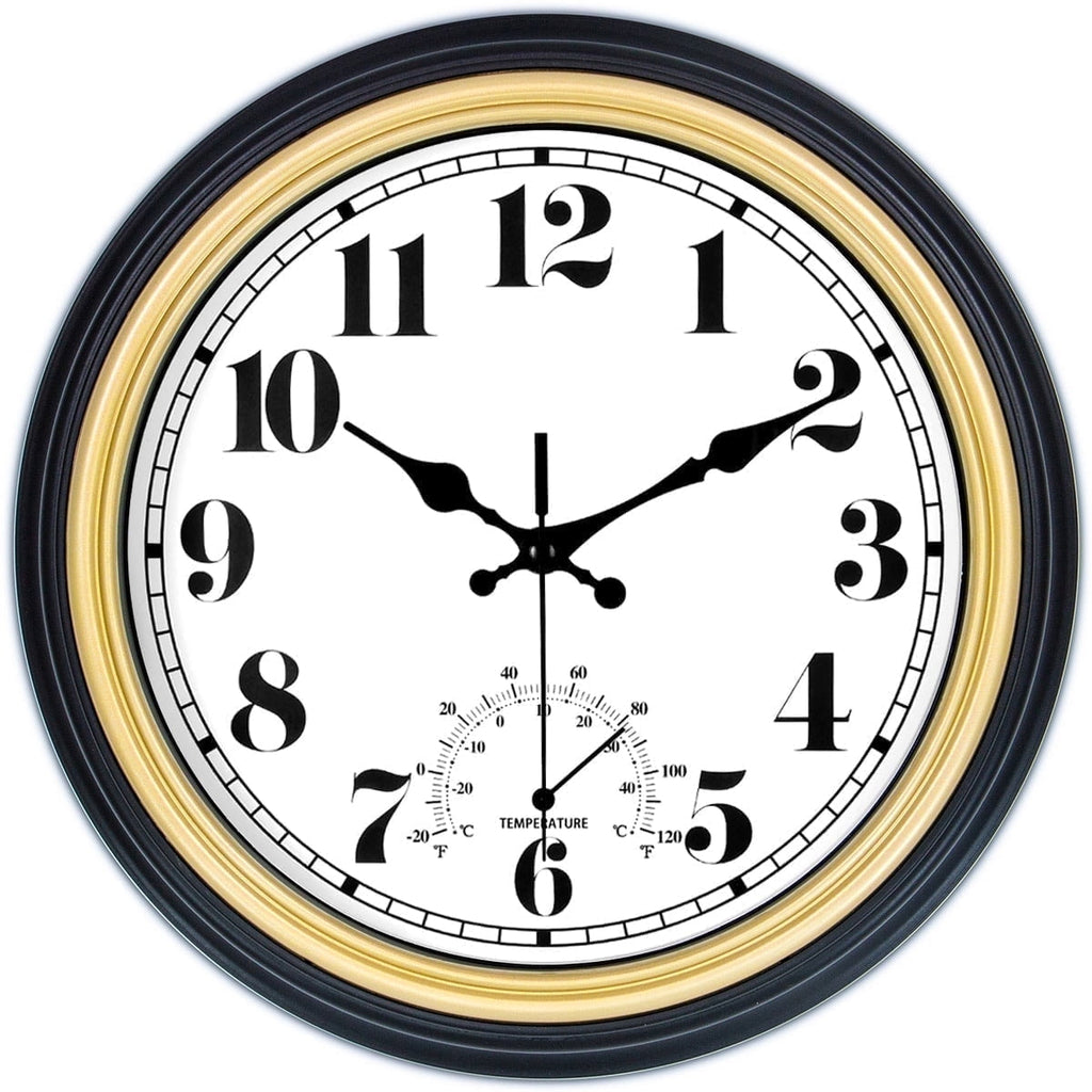 20 Inch Retro Wall Clock Silent,Accurate Time,Big Numbers,Quartz,Analog,Black
