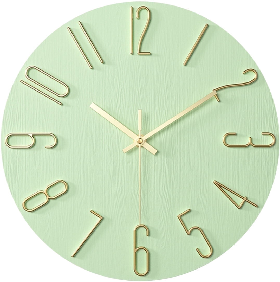 12 Inch Wall Clock Silent Non Ticking, Preciser Modern Style Decor Clock for Home, Office, School, Kitchen, Bedroom, Living Room(White)