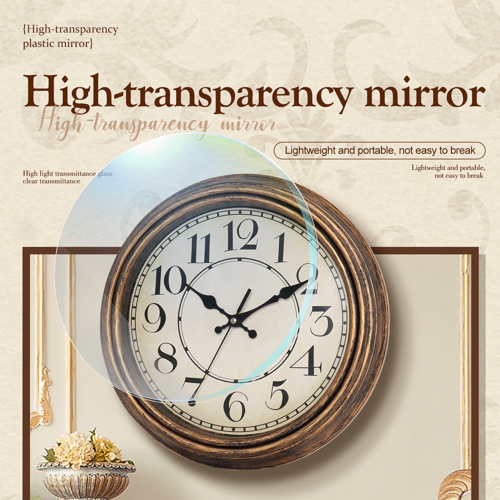 Geevon Retro Silent 12 Inch Wall Clock Non Ticking, Rustic Vintage Clock Quartz Decorative, Battery Operated for Kitchen/Office/Classroom/Bedroom/Living Room Decor