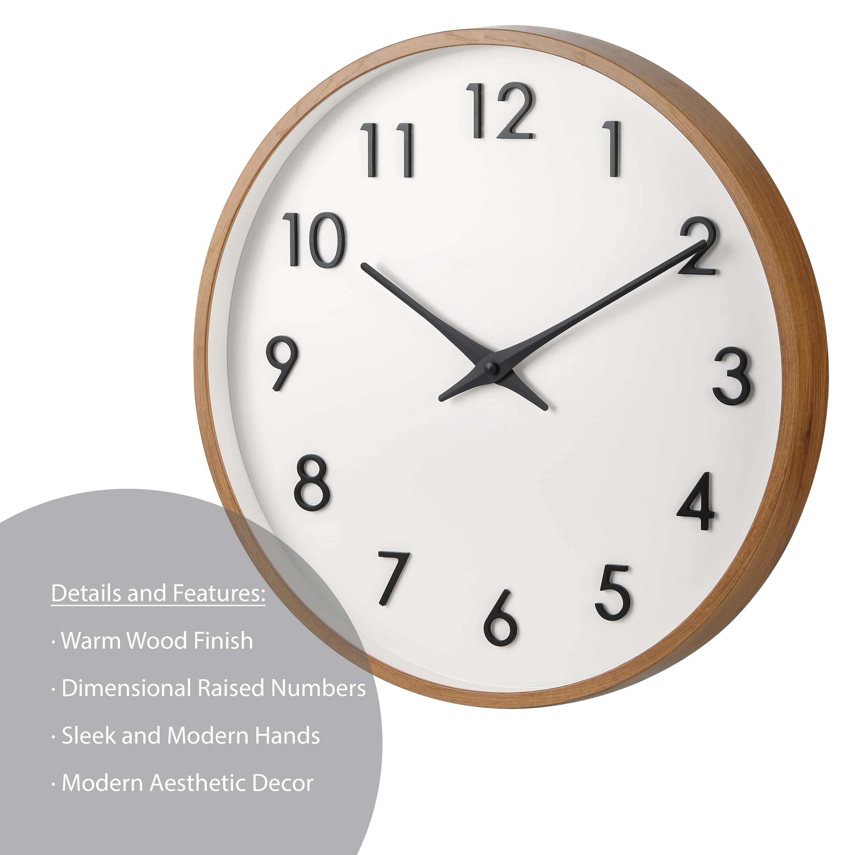 Better Homes & Gardens 20" Quartz Modern Indoor Wall Clock, Easy Installation