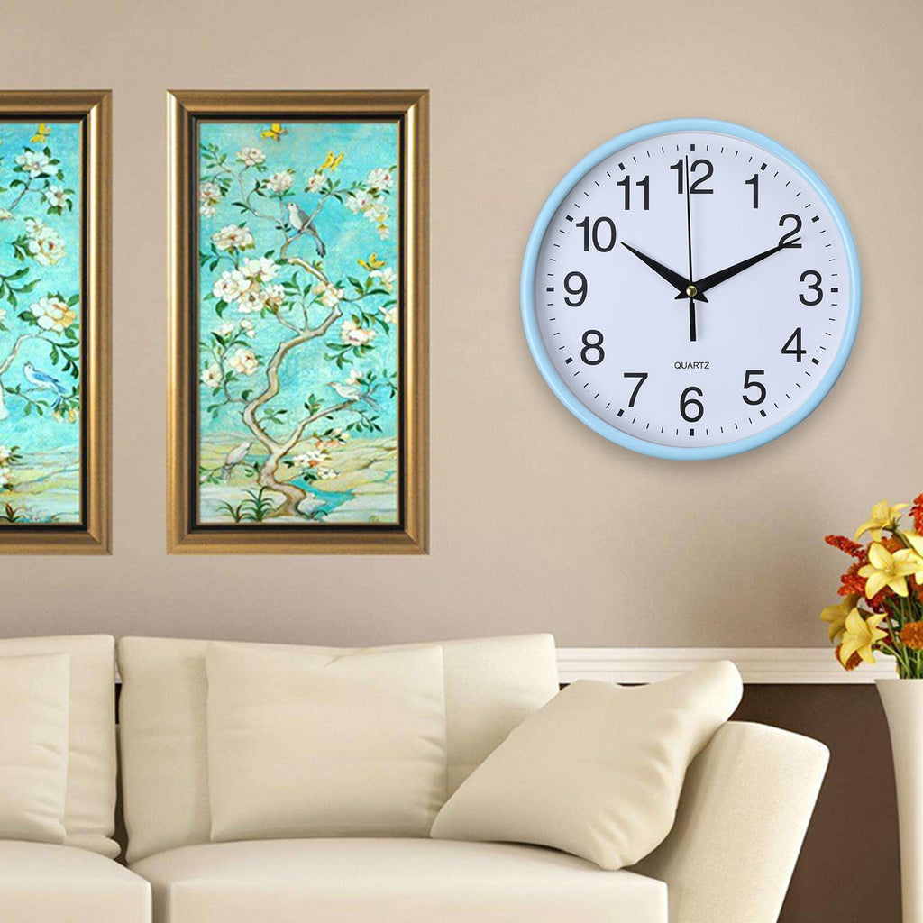 Round Wall Clock, Modern Wall Clock Battery Operated Wall Clocks, Silent Easy Installation Non Ticking Small Analog Clock, for Bedroom, Kitchen, Bathroom, Office, Home