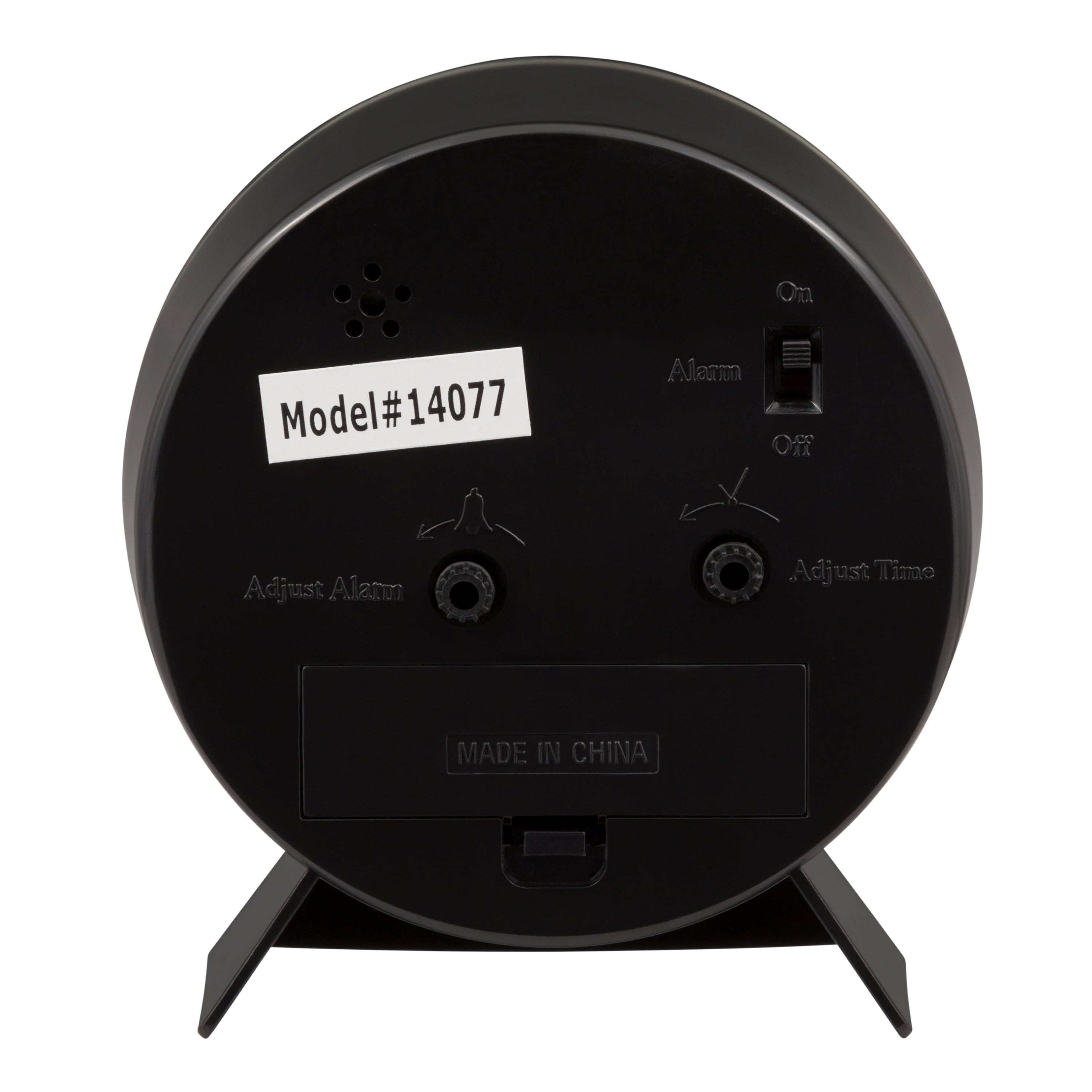 Equity Battery-Operated Black Analog Quartz Alarm Clock, 14077