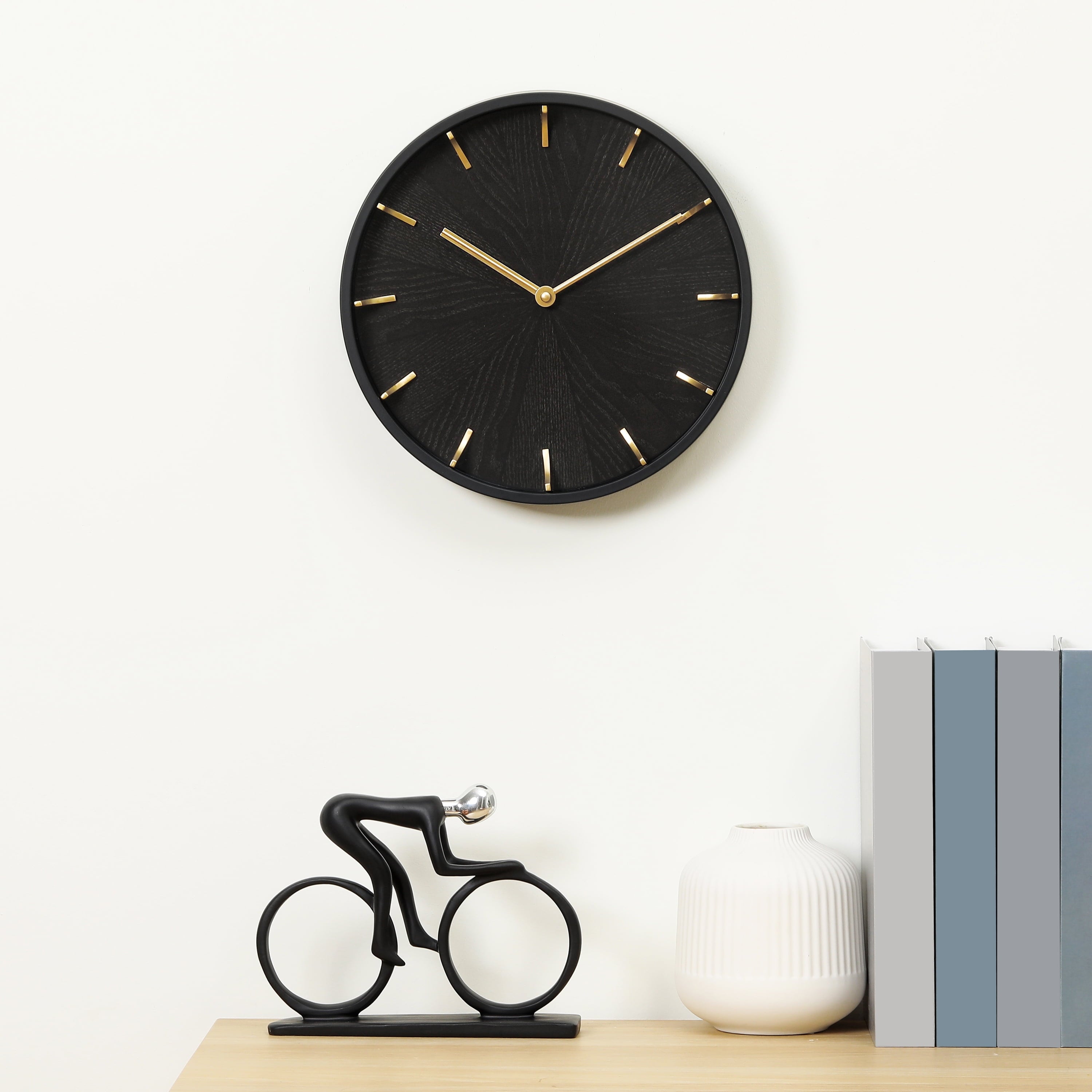 Better Homes & Gardens 11.5 Quartz Battery Modern Woodgrain Indoor Wall Clock, Easy Installation