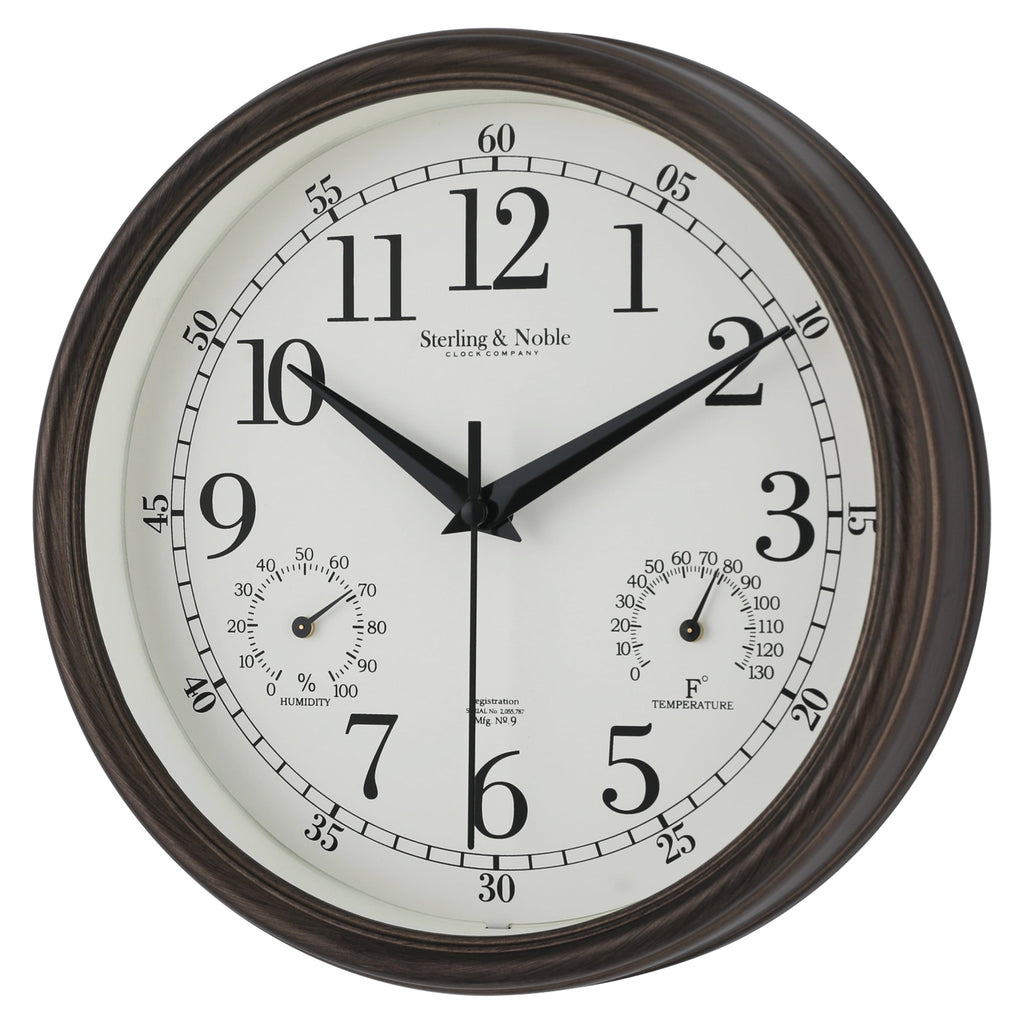 Mainstays 8.75" Indoor/Outdoor Antique Bronze Round Arabic Analog Wall Clock