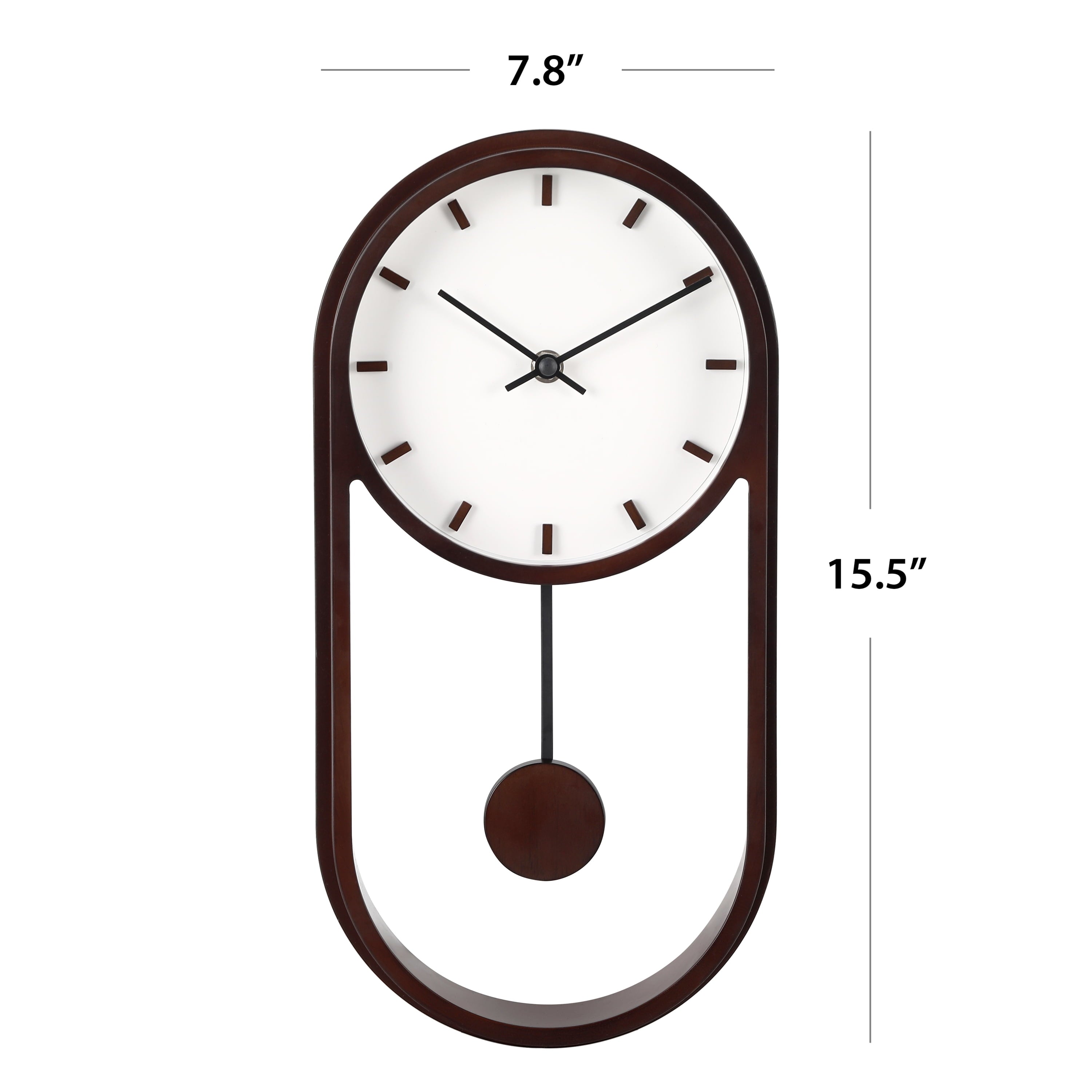 Better Homes & Gardens 7.8" Quartz Modern Indoor Pendulum Clock, Easy Installation