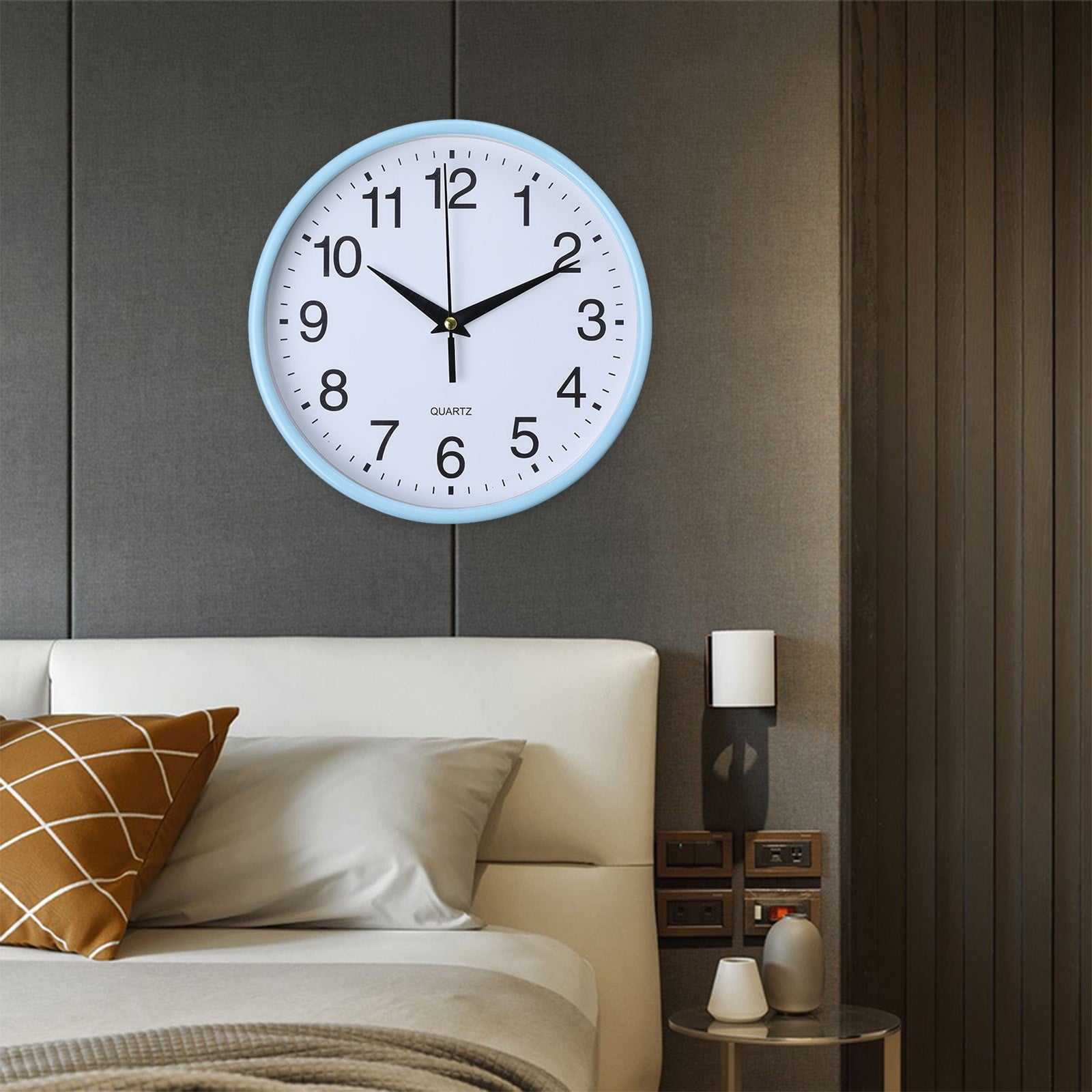 Round Wall Clock, Modern Wall Clock Battery Operated Wall Clocks, Silent Easy Installation Non Ticking Small Analog Clock, for Bedroom, Kitchen, Bathroom, Office, Home