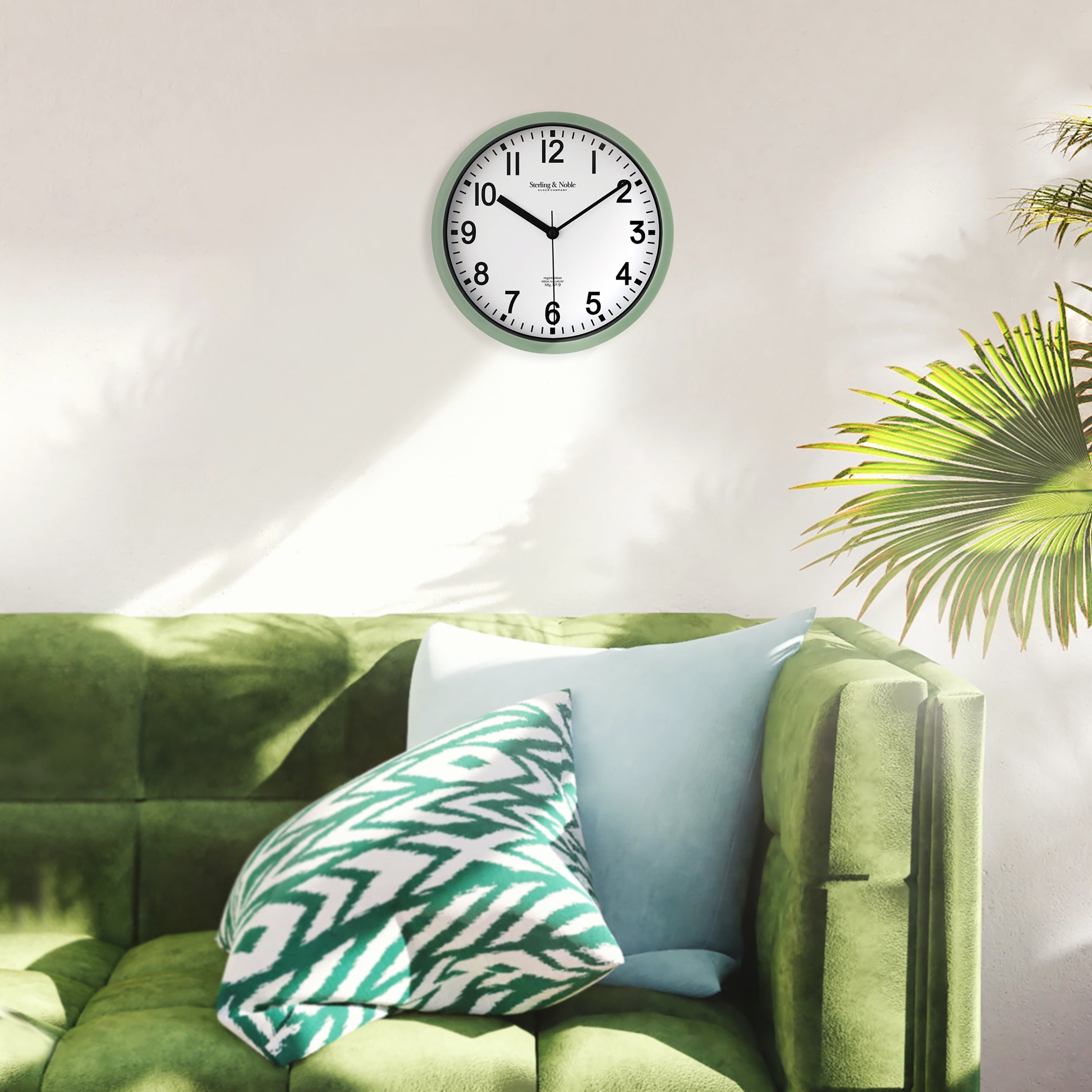 Mainstays Basic Indoor 8.78" Sage Analog Round Modern Wall Clock